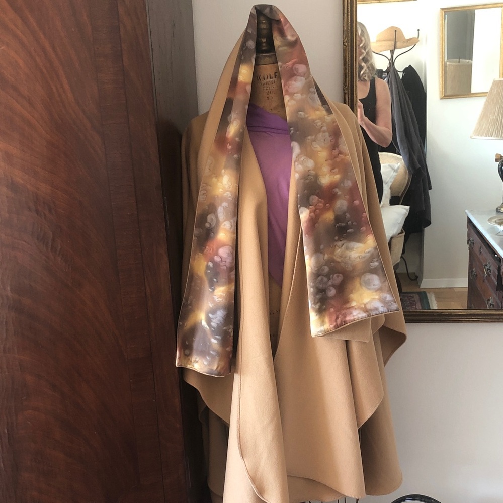 100% wool and silk Tan Cape